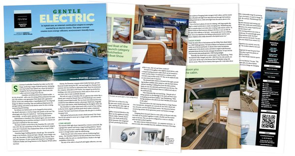 Here you see pages from the Greenline 39 Review Brochure displayed side by side.