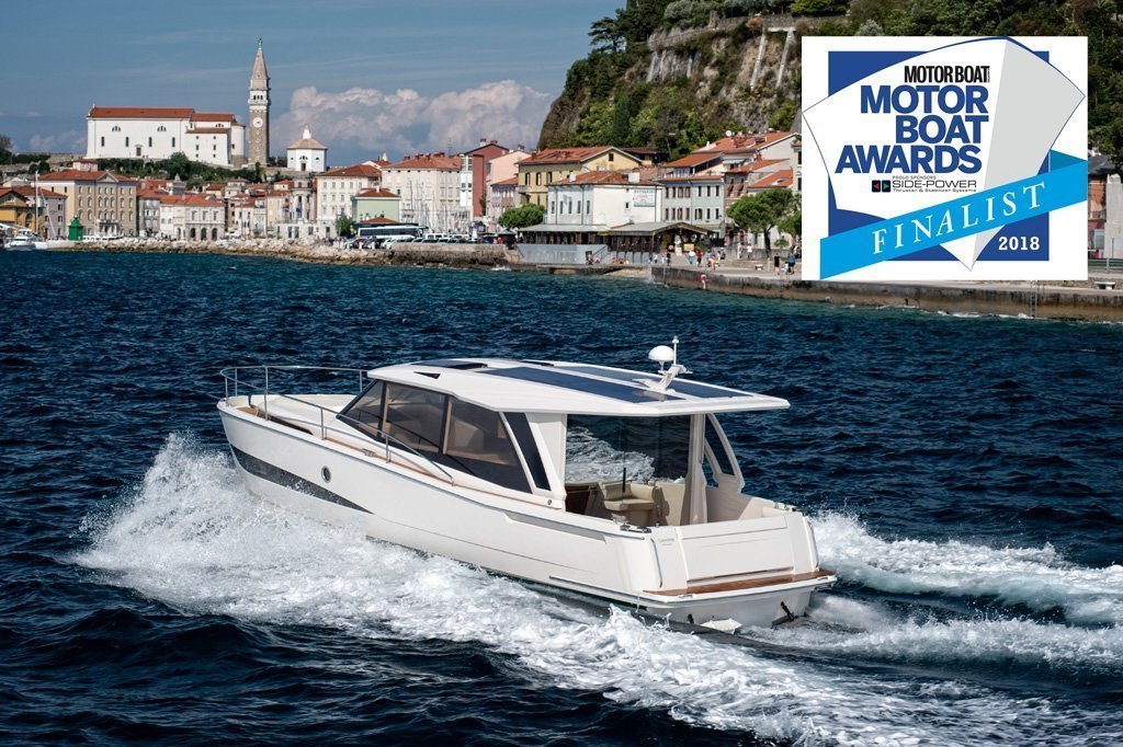 Greenline 39 has been nominated by the prestigious boating publication Motor Boat and Yachting for Motor Boat of the Year 2018. You see a Greenline 39 cruising on the water. A Modern Fast Cruiser .